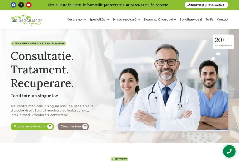Captură a website-ului ABC Medical Center