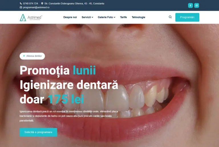Captură a website-ului Astrimed