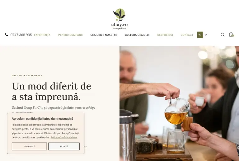 Screenshot of the Chay website